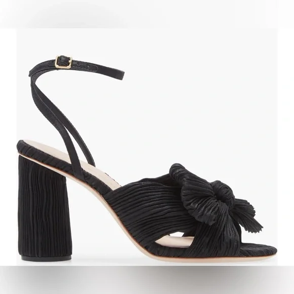 Loeffler Randall Camellia Black Bow Ankle Strap Sandals Shoes Size 6 $395 - Picture 2 of 4